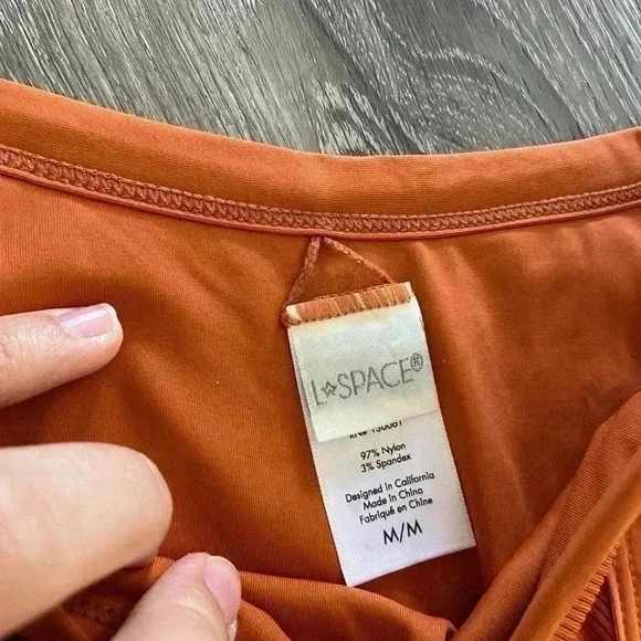 NWOT L*Space Ribbed Knit Foley Bikini Bottom Bitsy in Amber Brown - Size M
